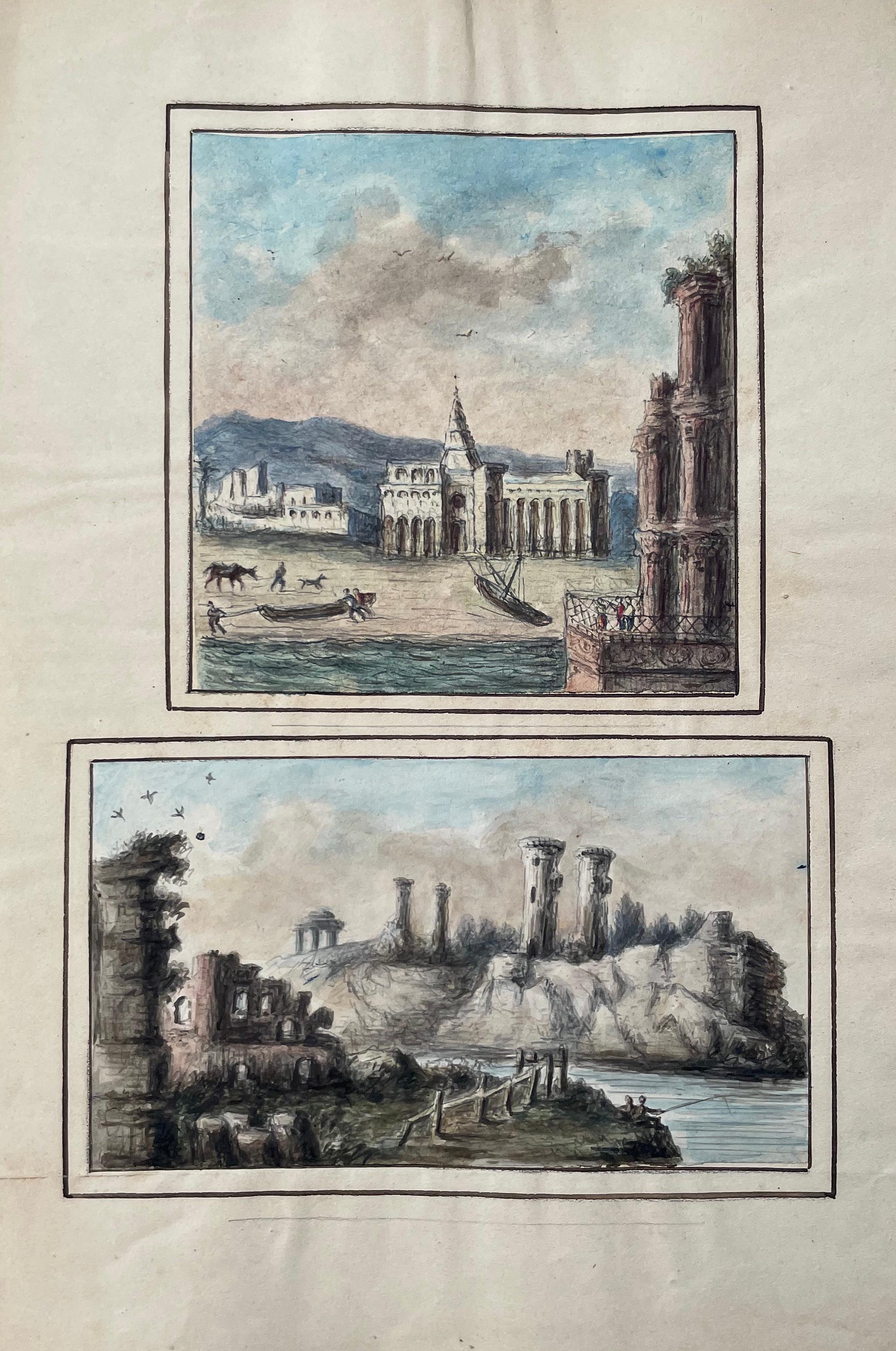 Ancient Ruins, Travel Watercolors, 19th Century - Art by Unknown
