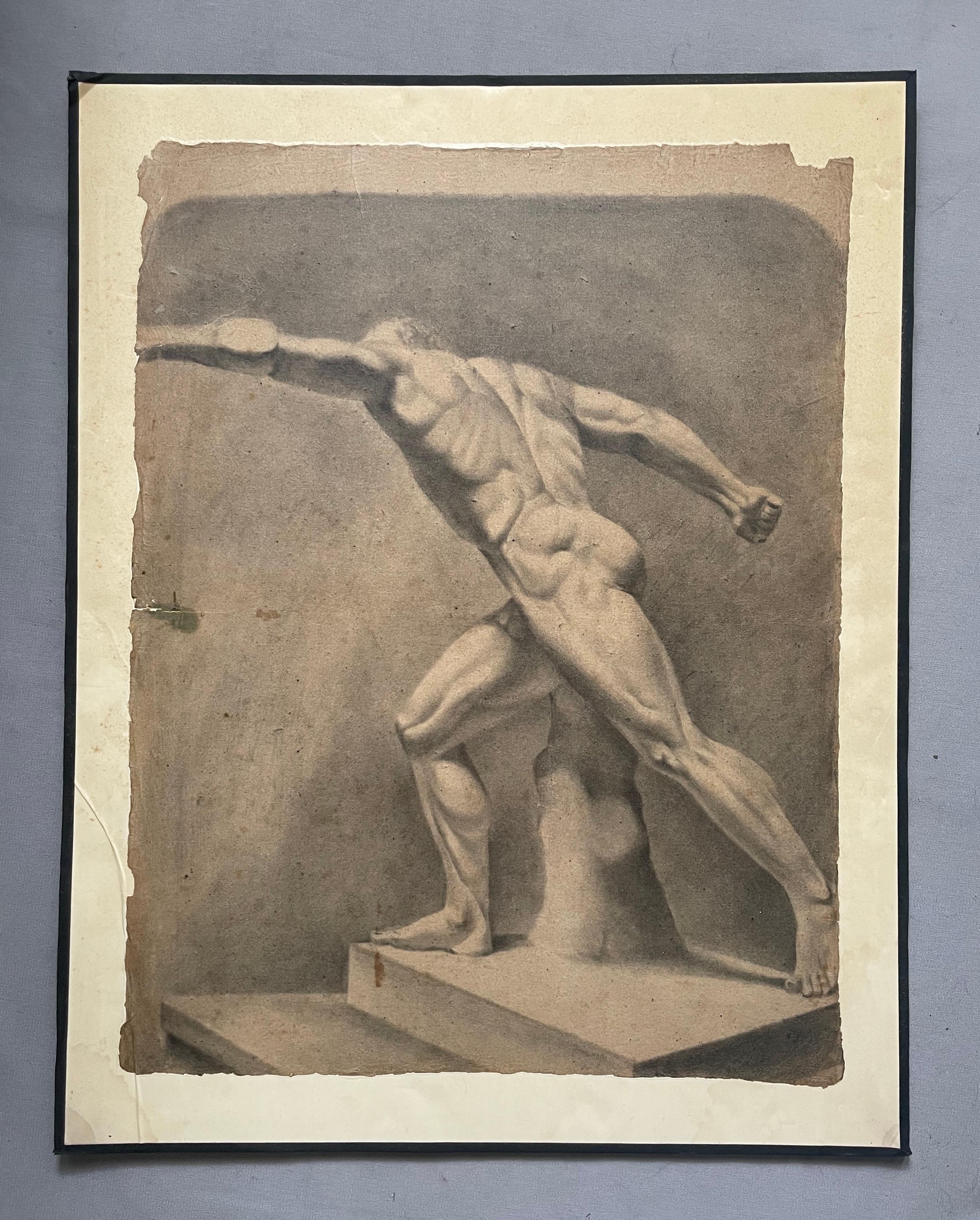 Naked Athlete, Drawing, 19th Century - Art by Unknown