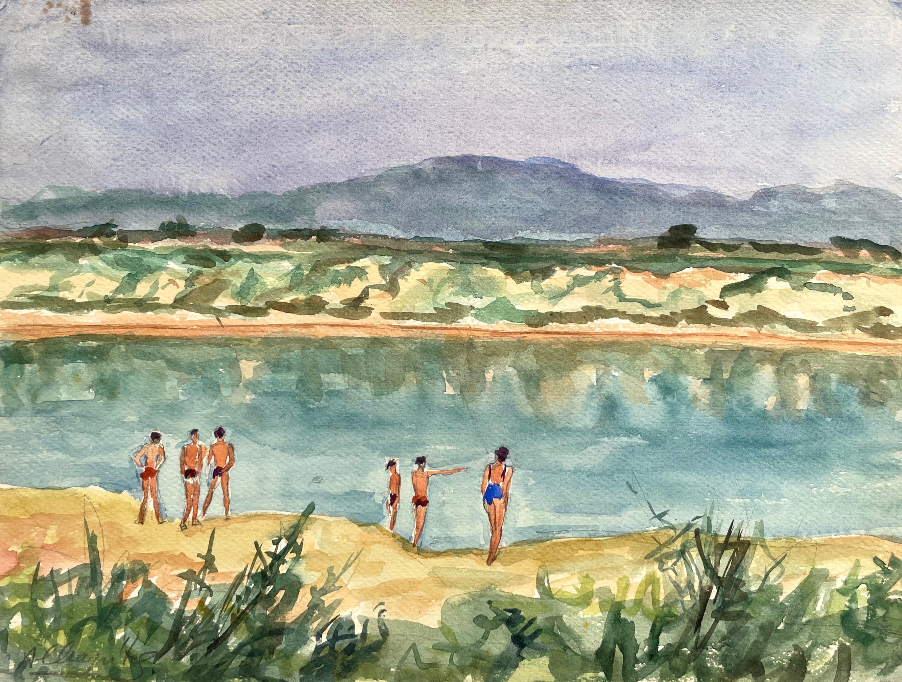 Scena di bagno, acquerello di A. Chapitel