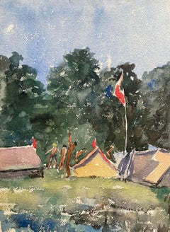 Camp, Aquarell signiert A. Chapitel