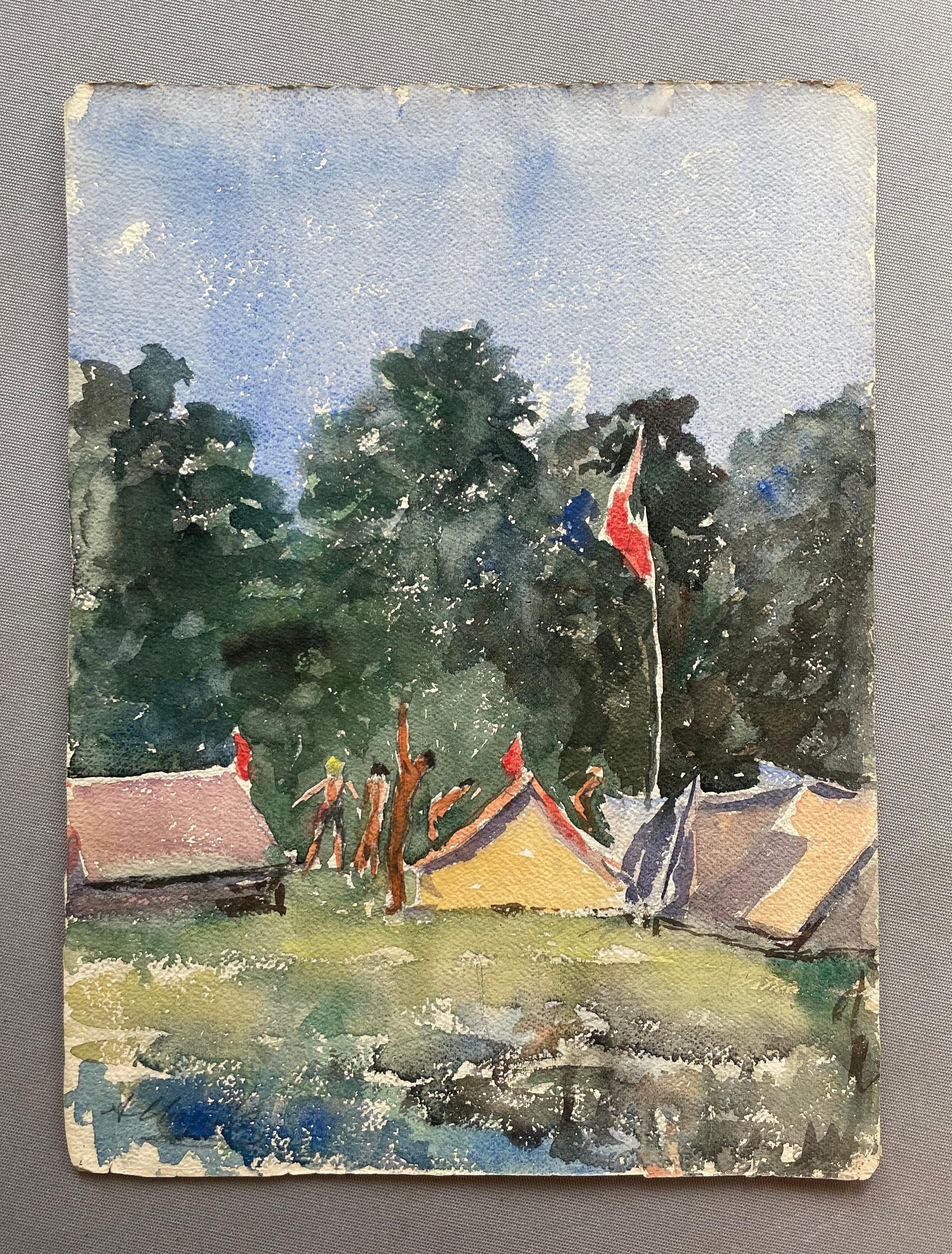 Campo, acquerello firmato A. Chapitel - Art di Unknown