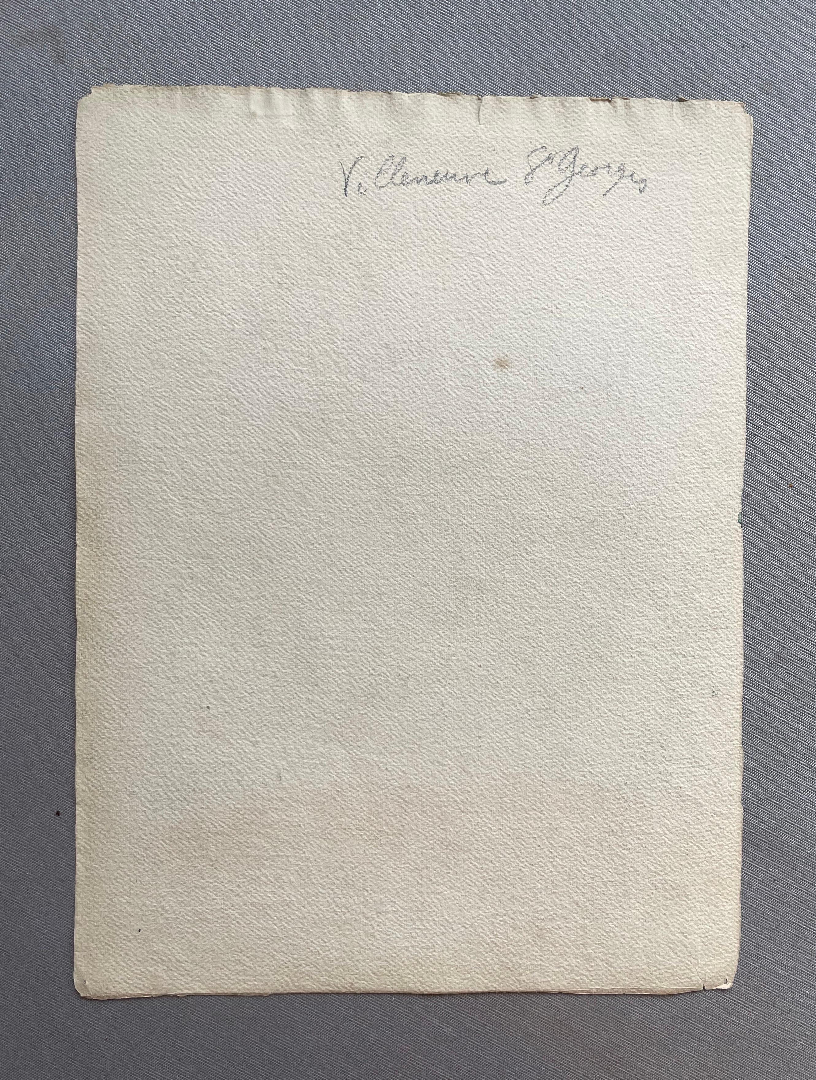 Campeggio a Villeneuve Saint George - nella zona di Parigi. 
Acquerello firmato A. Chapitel.  
Buone condizioni.  
33 x 24 cm.