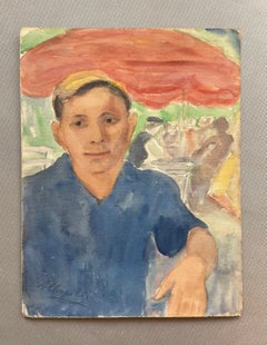 "Georges in Noisy Le Grand", Aquarell signiert A. Chapitel