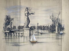 Landscape Drawings and Watercolors