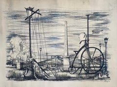 Bernard Duc - Bernard Duc, Pariser Überreste, Großformatige surrealistische Zeichnung Bernard Duc, Pariser Überreste, Großformatige surrealistische Zeichnung