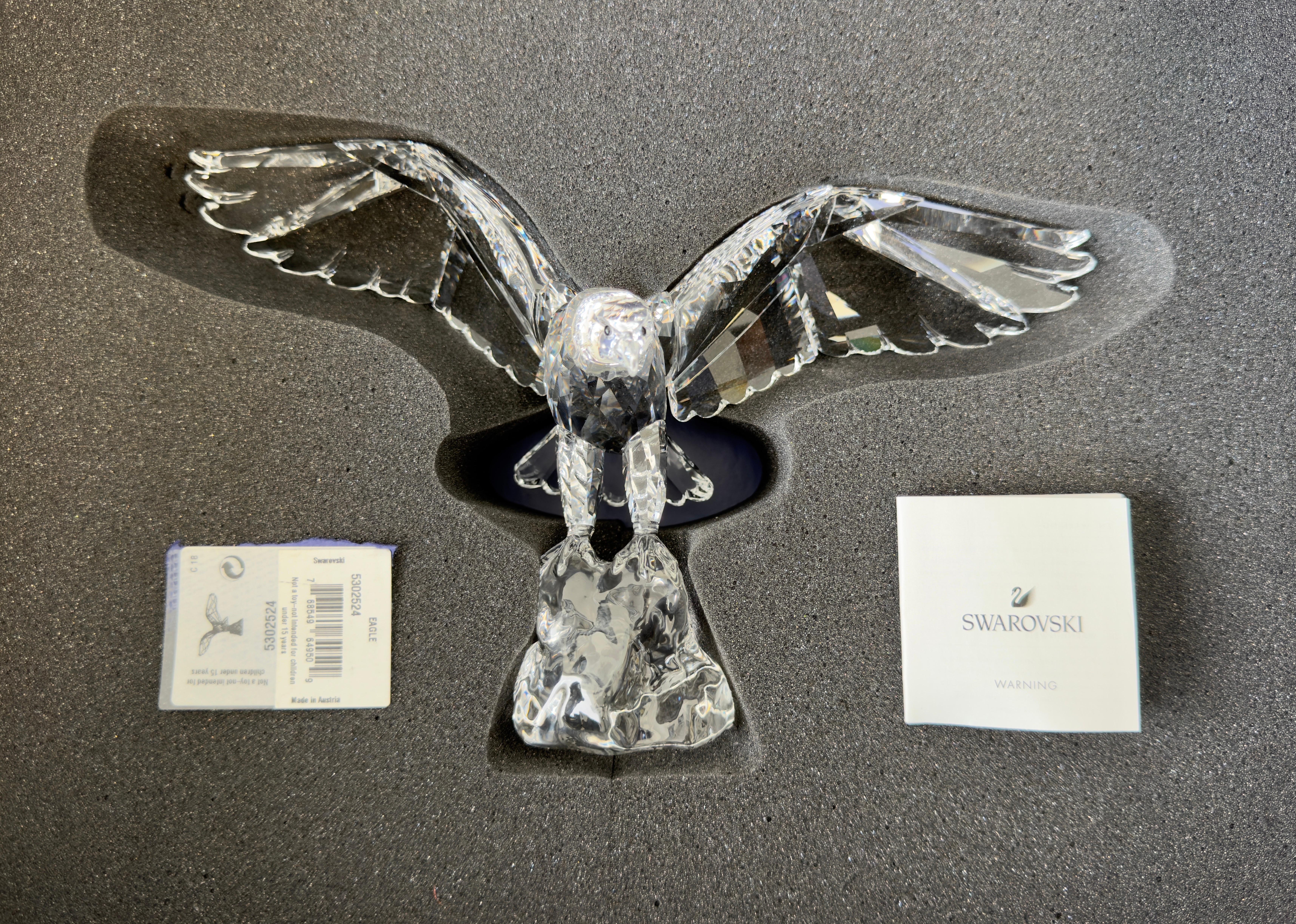 Rare Swarovski Crystal Eagle Figurine by Anton Hirzinger, Retired For Sale 11