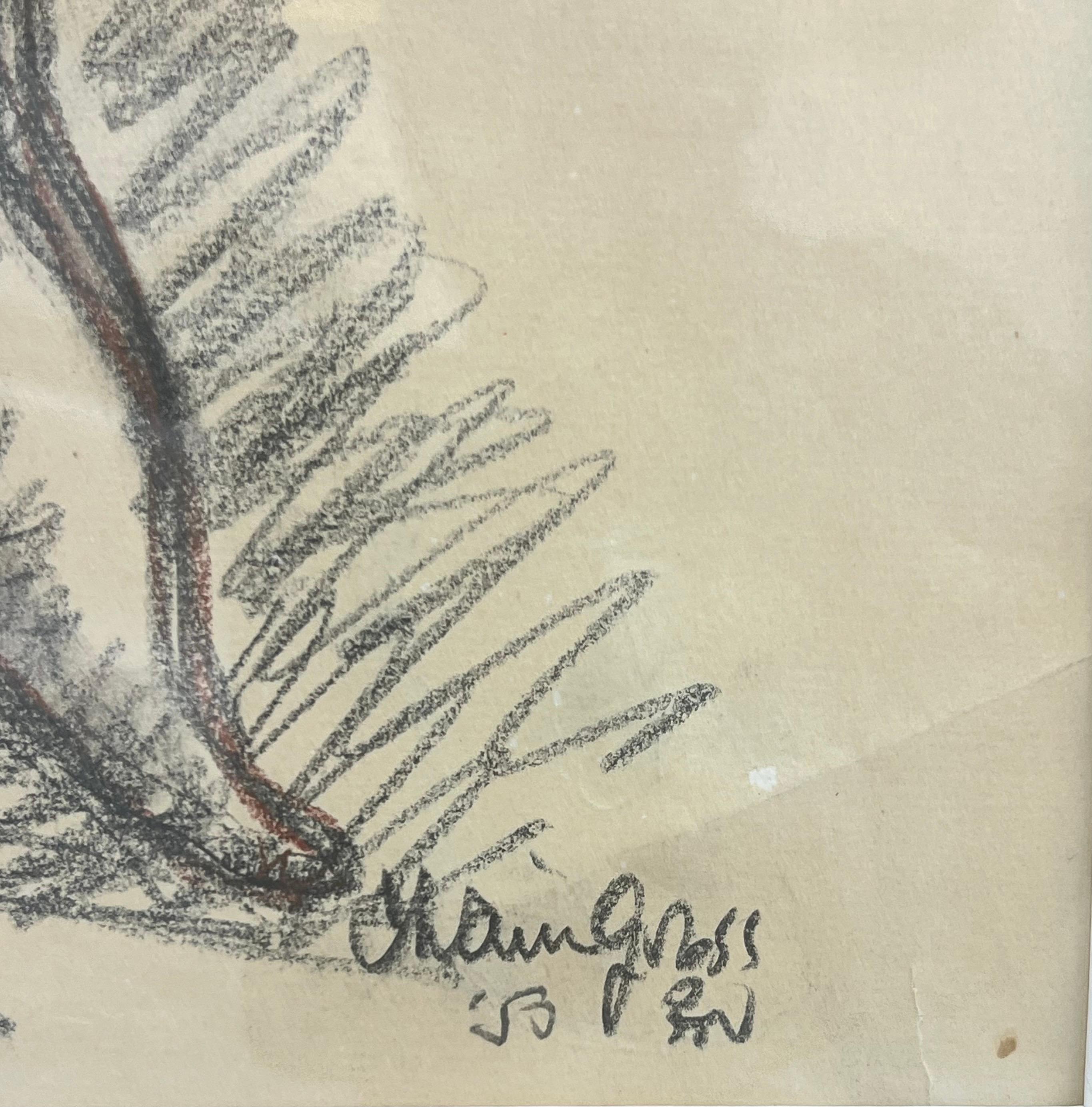 Chain Gross Acrobat with Cat Original Drawing from The Acrobats series, Signed For Sale 3