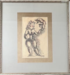 Disegni figurativi su carta e acquerelli