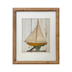 Vintage Sail Boat Model Print by David Carter Brown, Signed & Framed 