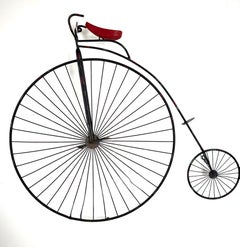 Curtis Jere High Wheel Bicycle Iron Sculpture & Wall Decor