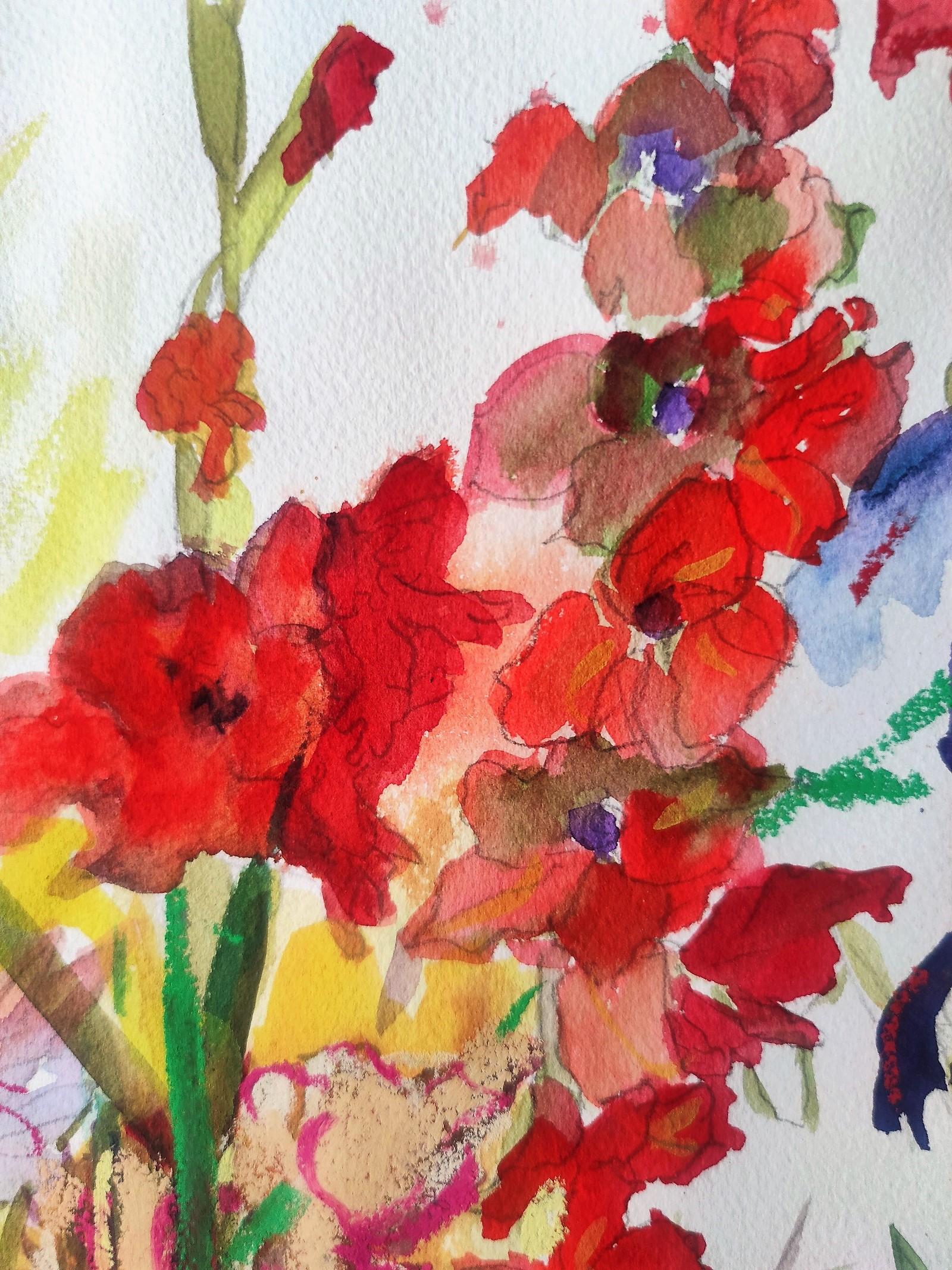 Gladiolas in madness - Art by Linda Clerget