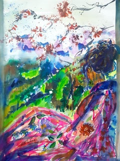 Serene Duets: Women in Kimonos Embracing Nature