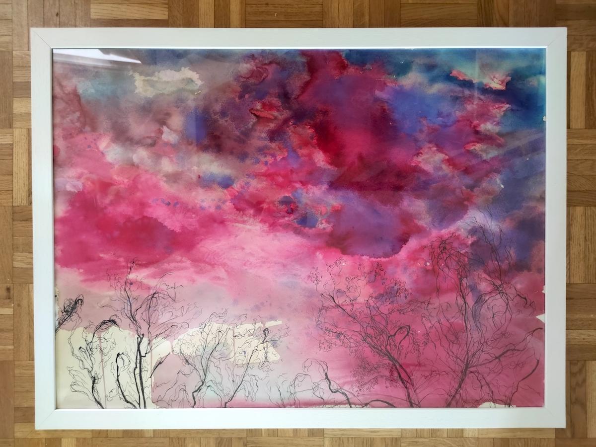 Este sorprendente dibujo a tinta de 56 x 76 cm, presentado en 1stdibs, es un testimonio del excepcional dominio del medio por parte del artista y de su capacidad para evocar un profundo sentido de la emoción y la imaginación. Titulada 