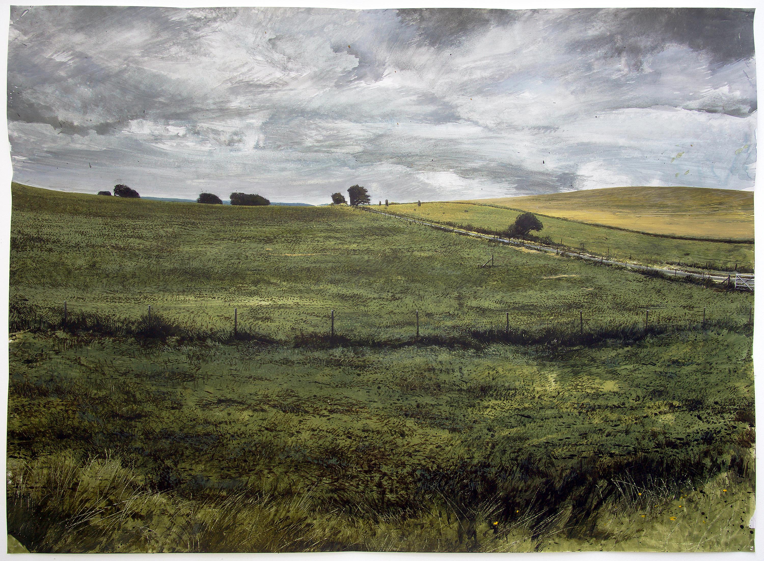 Colin Hunt Landscape Art - Untitled (The Road to Swindon)