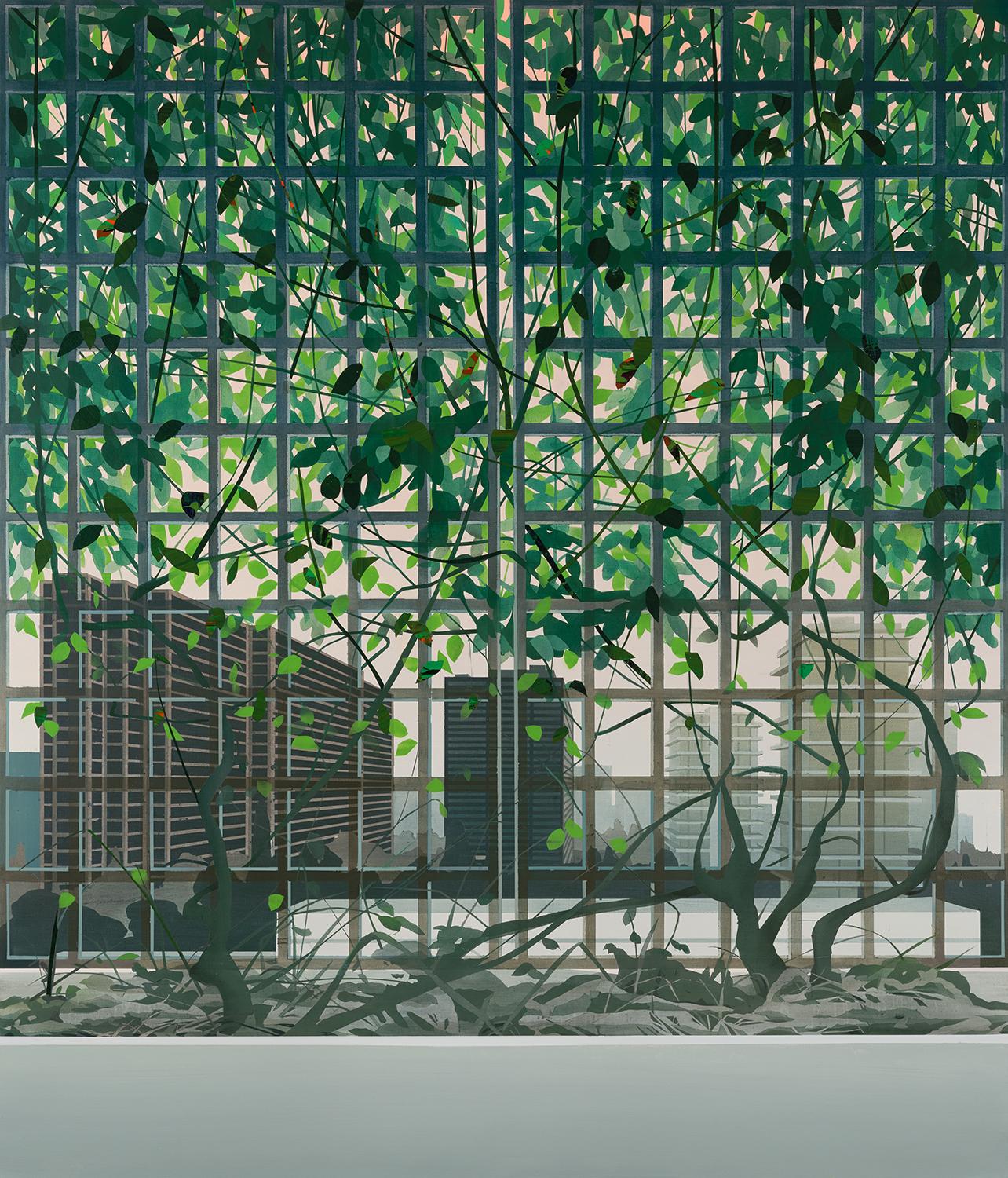 Improvised Garden I (Embarcadero) - Painting by Robert Minervini