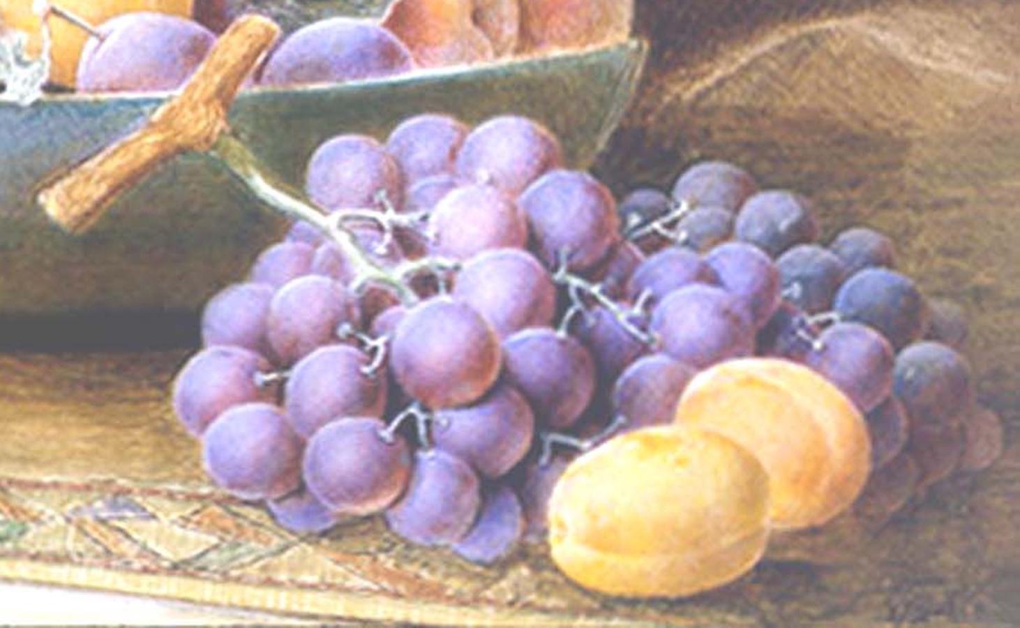 Das steife Leben der Pfirsiche, Pflaumen und Trauben  (Realismus), Art, von William Hough