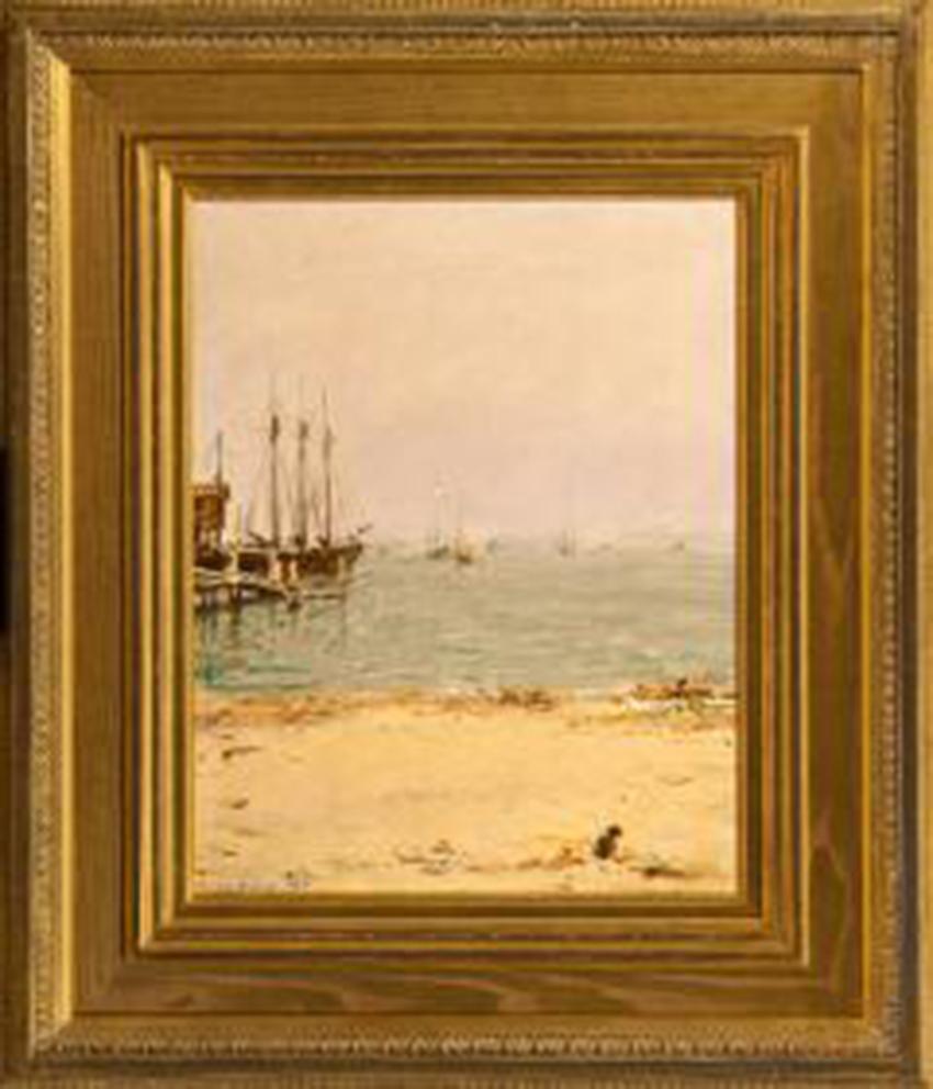 View of Gravesend Bay  - Painting by Thomas Satterwhite Noble