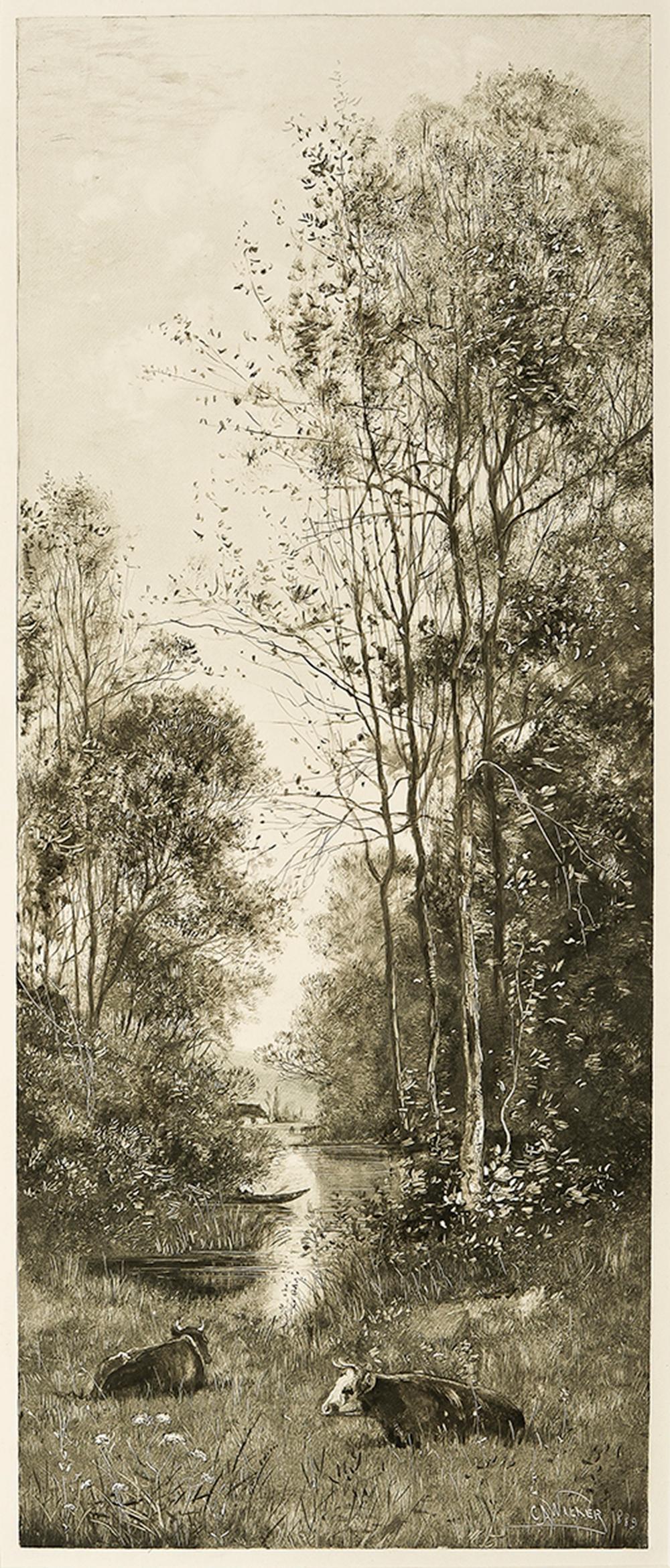 Charles Alvah Walker Landscape Print - Brookside