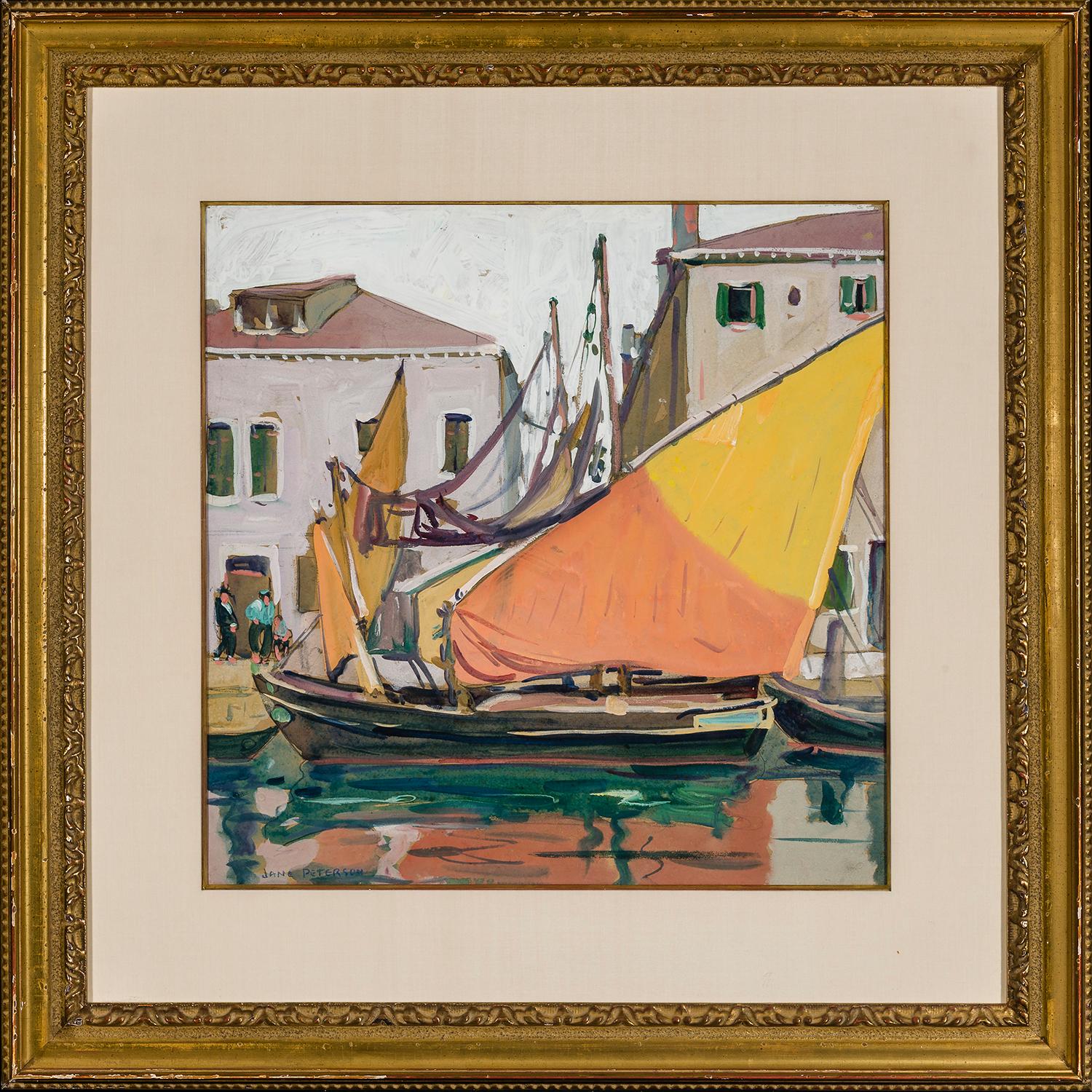 Venise - Venise - Marron Landscape Art par Jane Peterson
