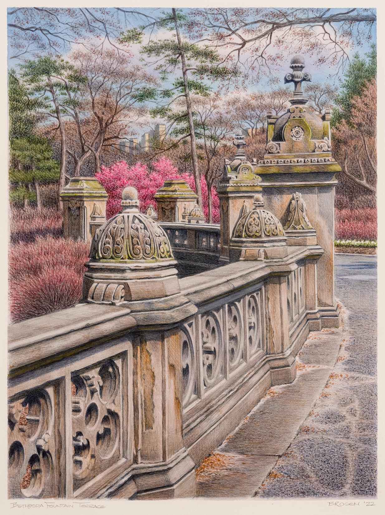 Frederick Brosen Landscape Art - Bethesda Fountain Terrace