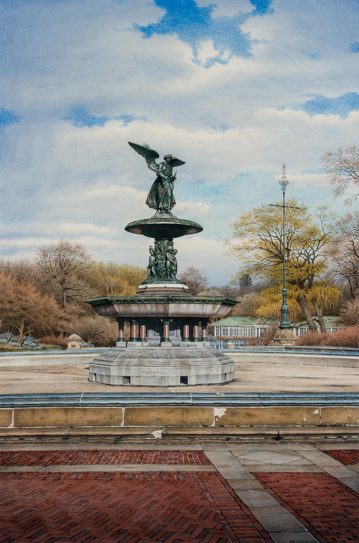 Landscape Art di Frederick Brosen - Fontana di Bethesda, Central Park 2003