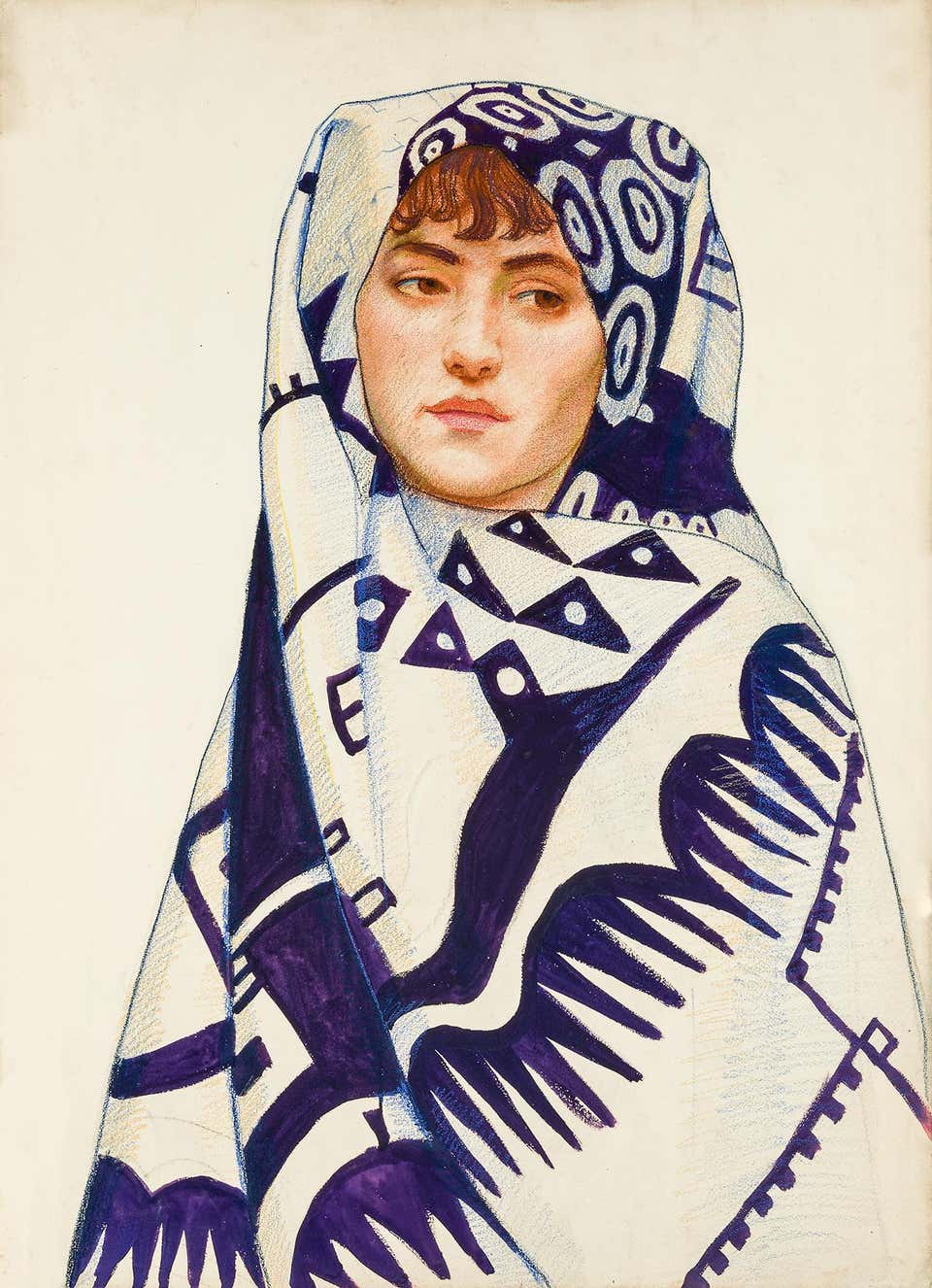 Girl in Decorative Wrap