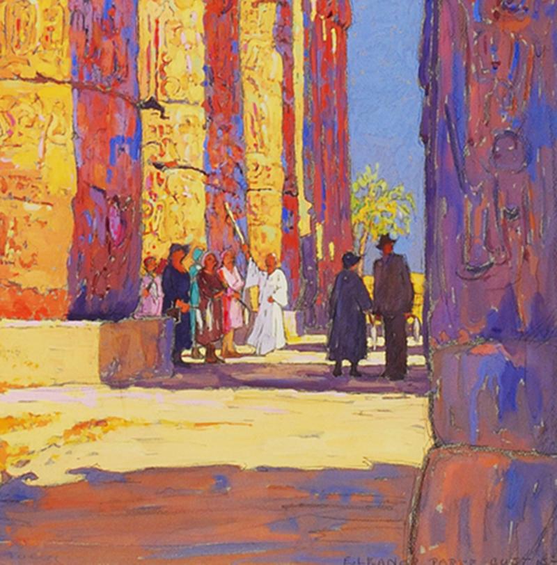 Tourists Viewing the Temple of Karnak, Egypt  - Art by Eleanor Parke Custis