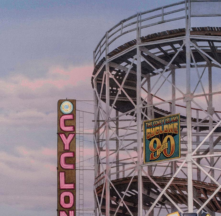 West 10th Street, Coney Island  - Gray Landscape Art by Frederick Brosen