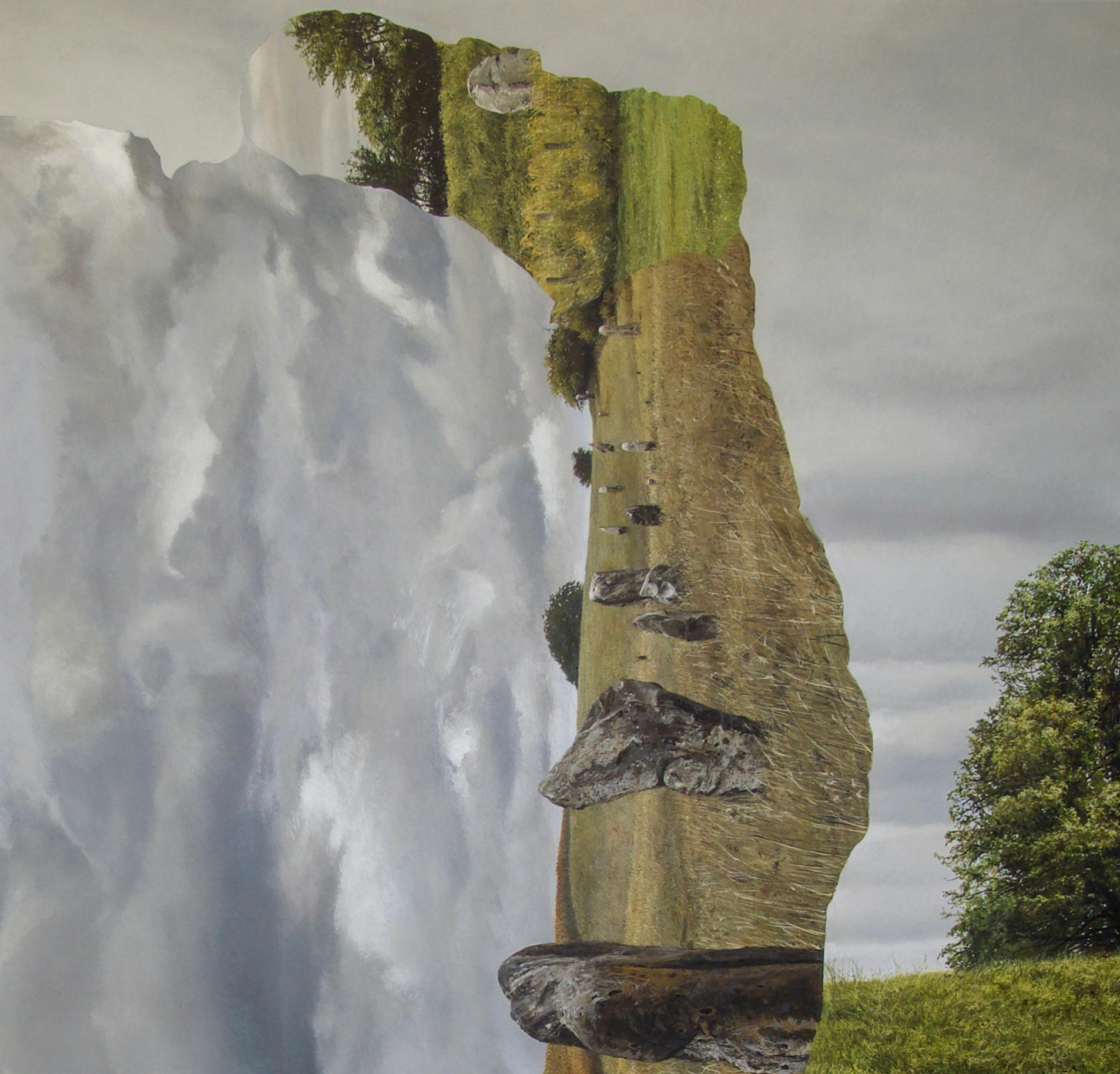 Sin título (La avenida de las piedras) - Painting de Colin Hunt