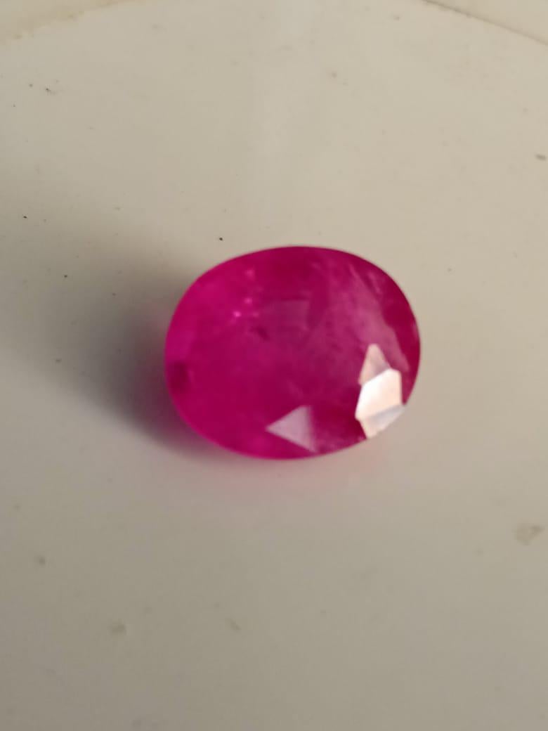 Natural pinkish red ruby not heated not treated 4.10 carats 