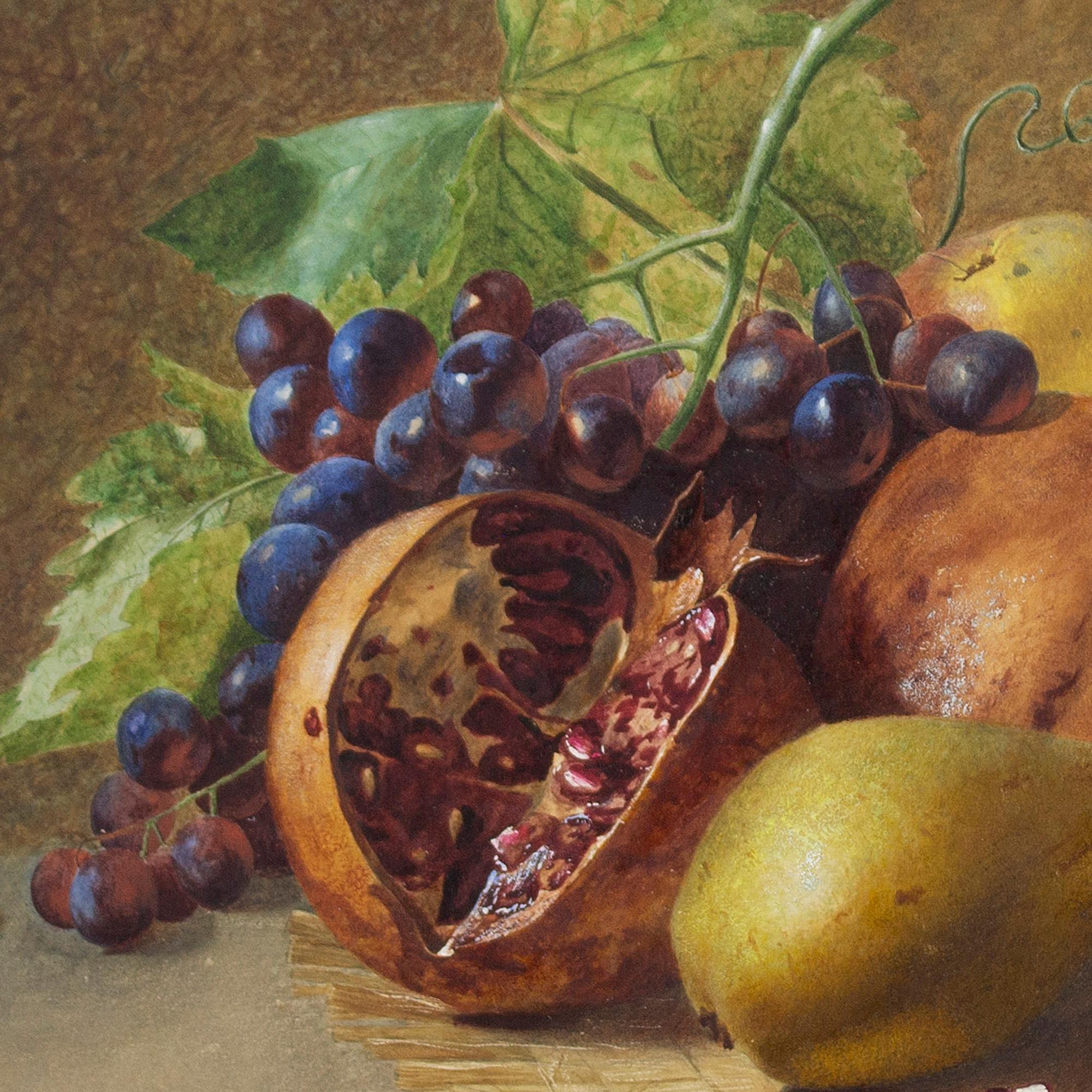 W Clansmore, Still Life With Fruit & Jug, Watercolour & Gouache 6