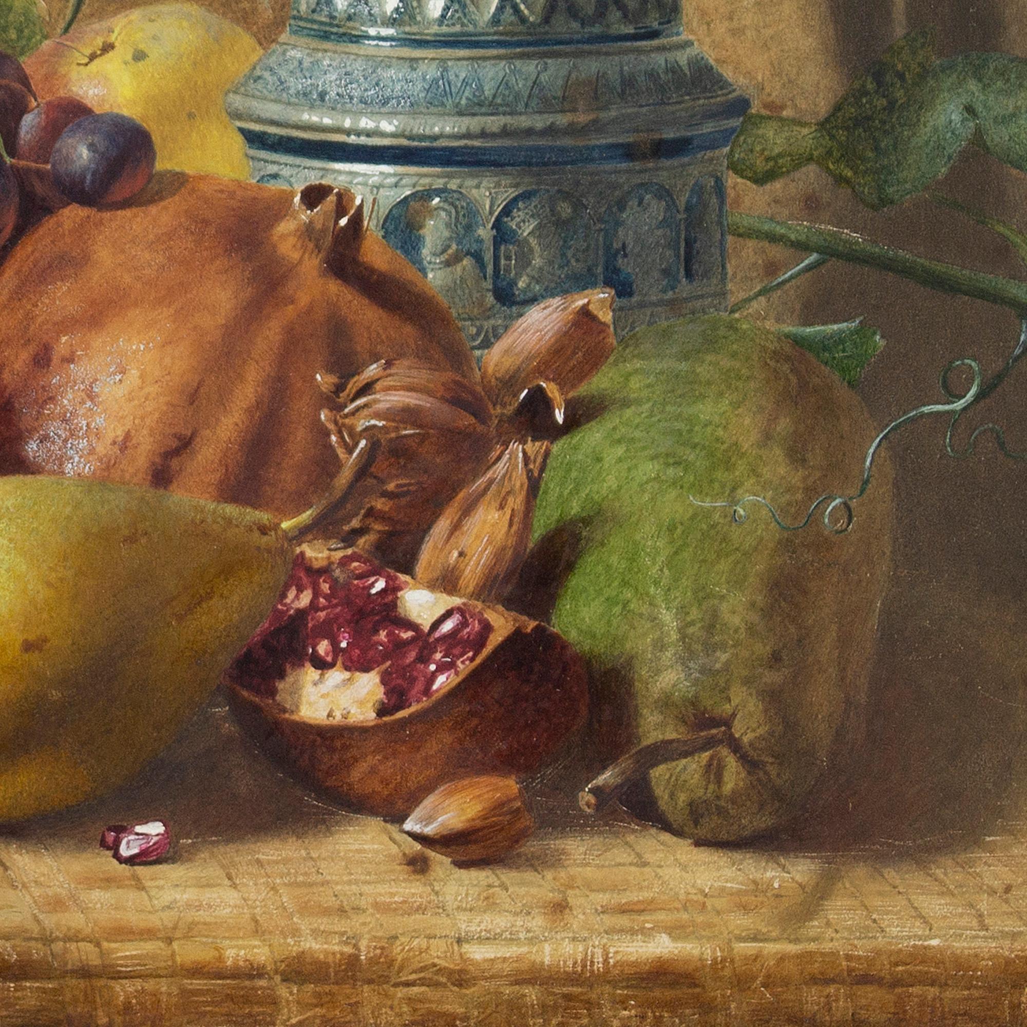 W Clansmore, Still Life With Fruit & Jug, Watercolour & Gouache 7