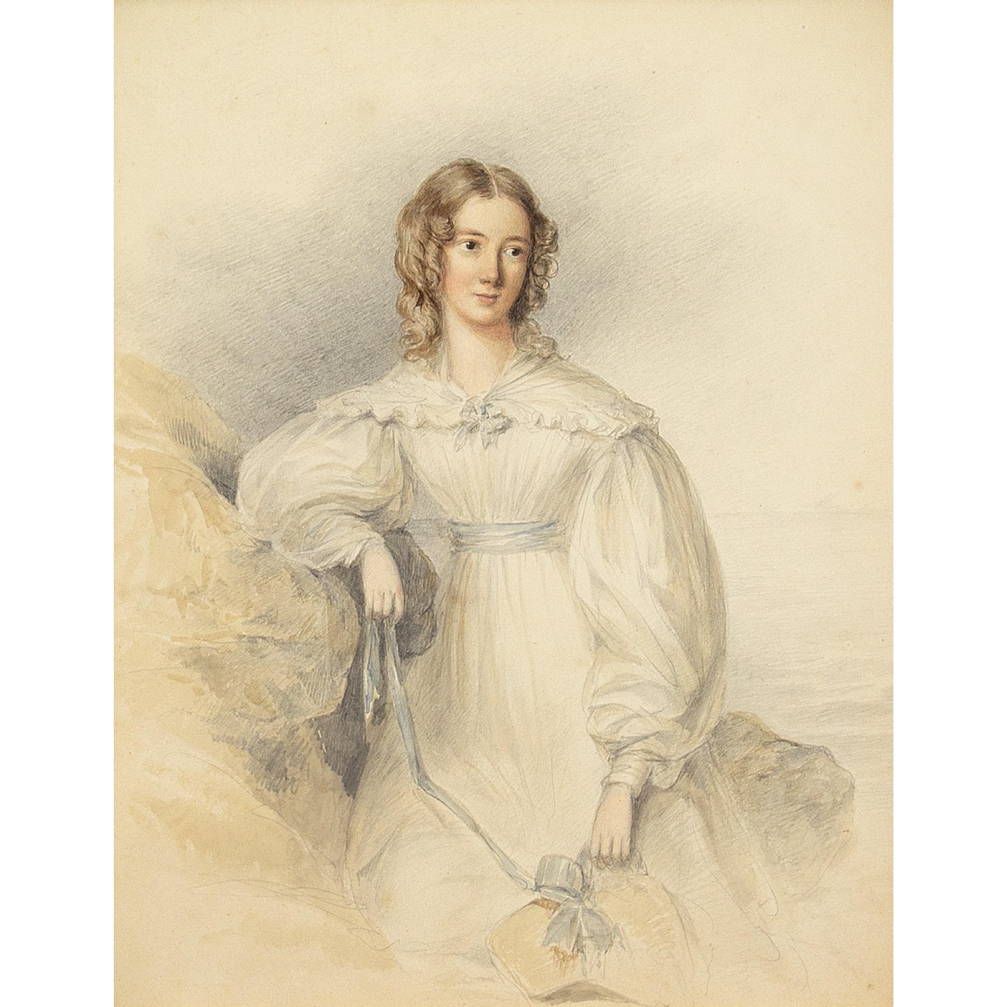 William Moore, Portrait Of A Lady, Watercolour For Sale 1