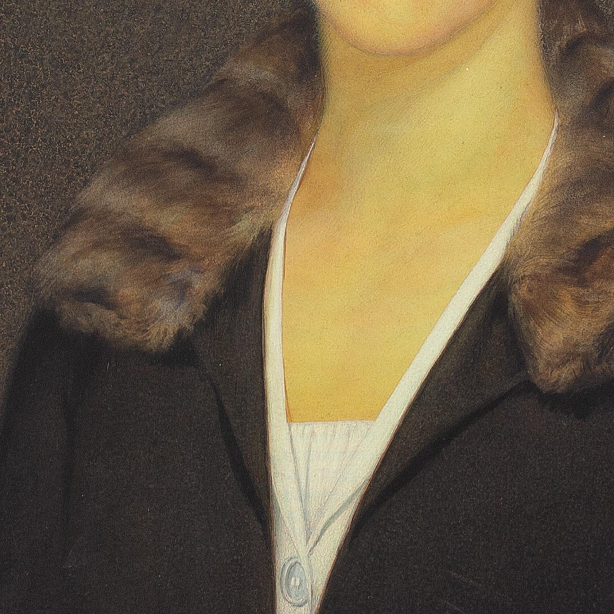 Edward Ridley, 1920s Portrait Of A Woman, Watercolour For Sale 3