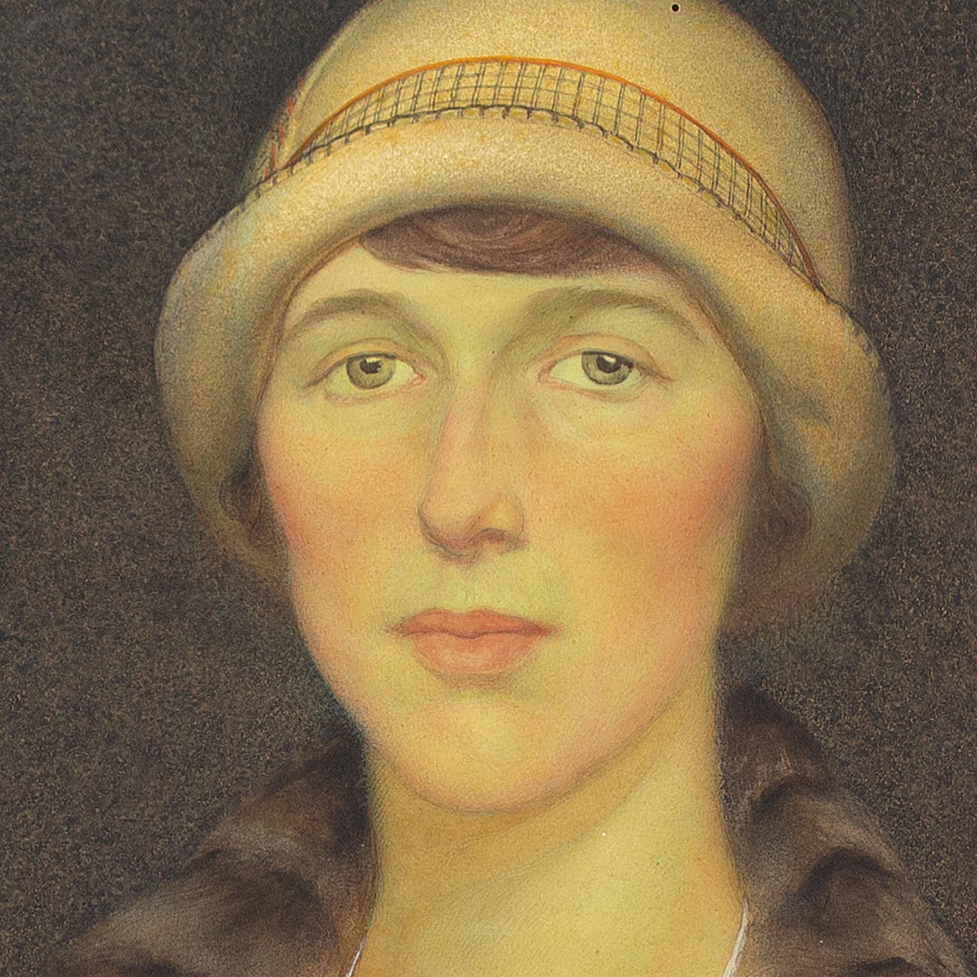 Edward Ridley, Porträt einer Frau, Aquarell, 1920er-Jahre im Angebot 5