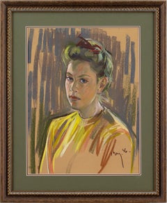 20th-Century Swedish School, Portrait Of A Woman, Pastel