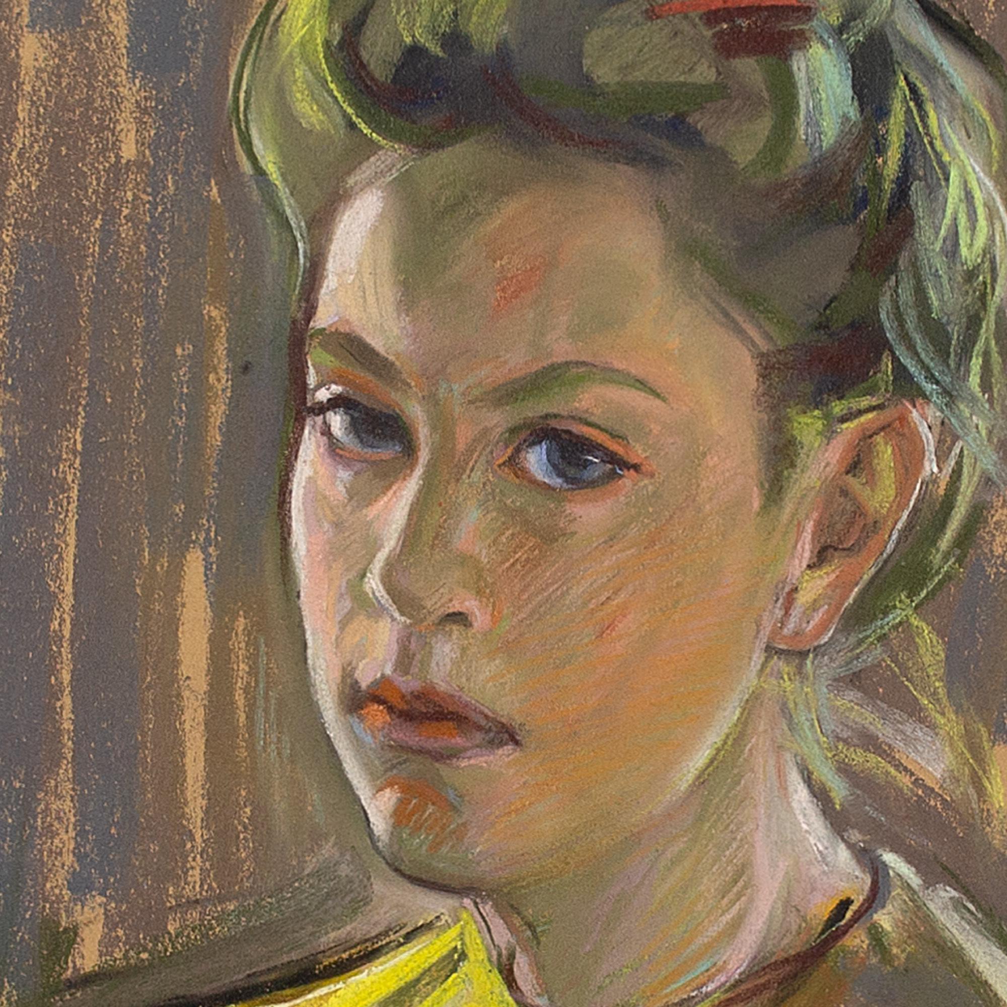 20th-Century Swedish School, Portrait Of A Woman, Pastel 3