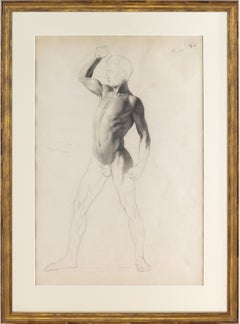 Emmery Rondahl, Study Of A Male Nude, Drawing