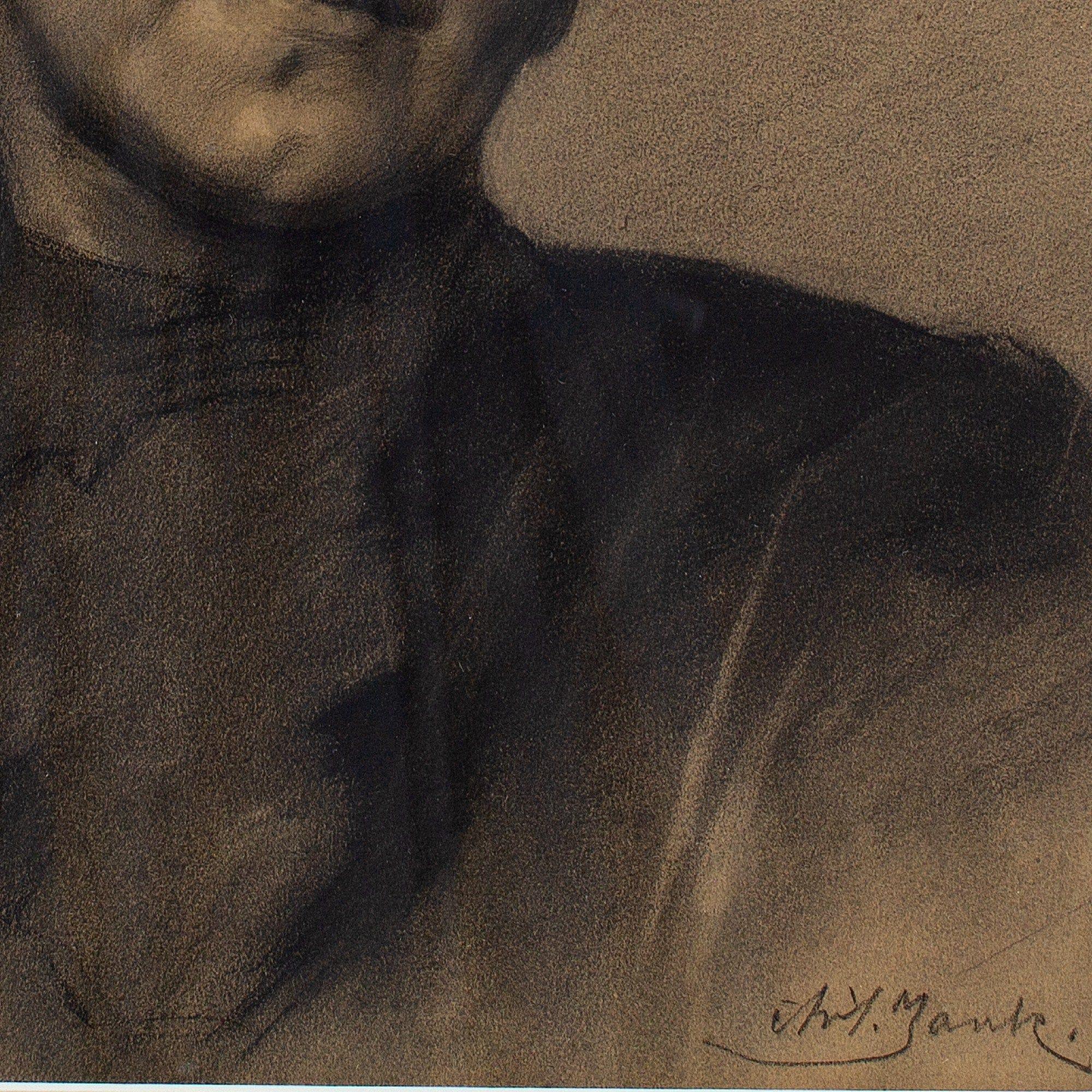 Portrait d'une femme, dessin de Julius Mante ( attribué à en vente 5