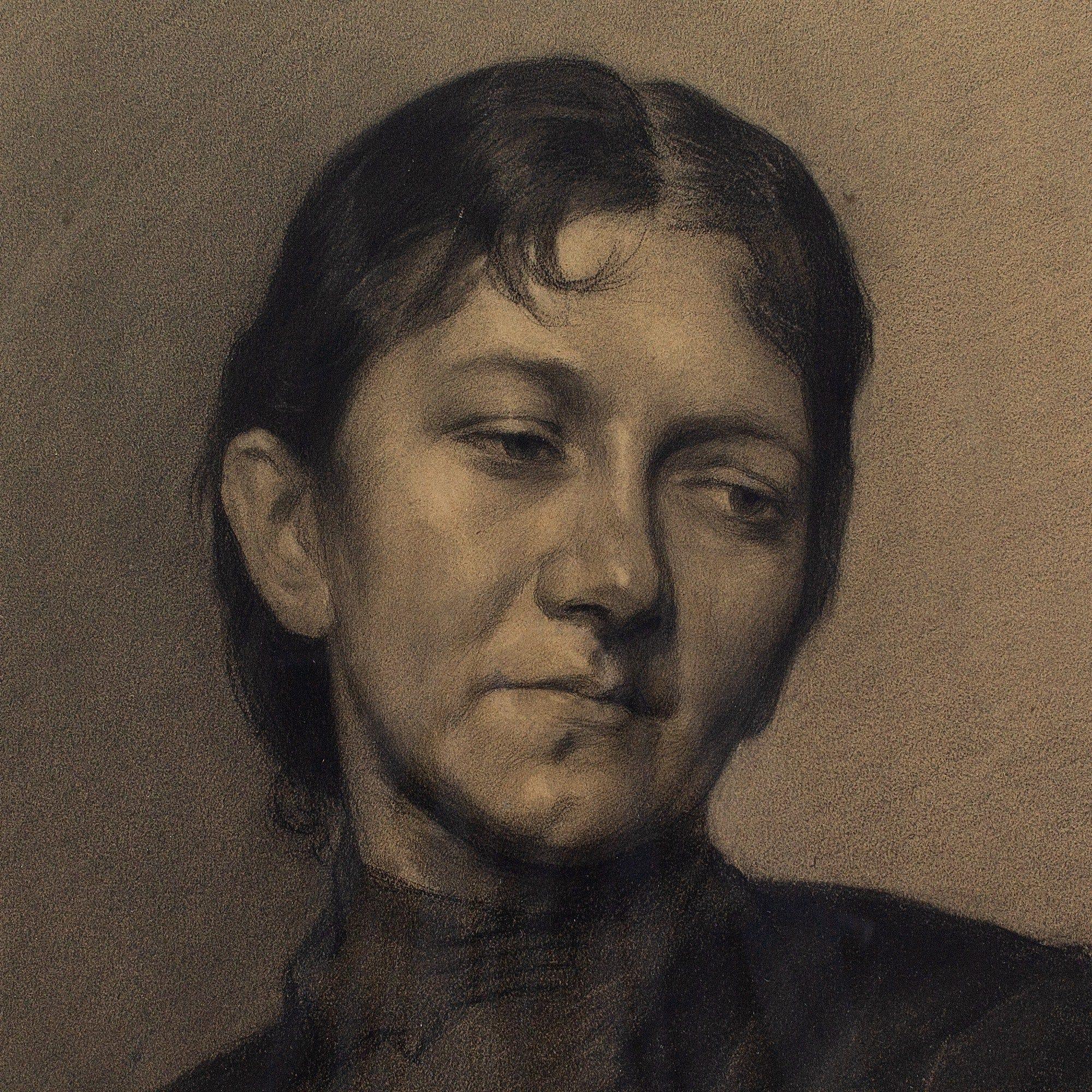 Portrait d'une femme, dessin de Julius Mante ( attribué à en vente 2