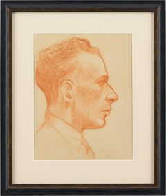 Roland Svensson, Portrait Study Of A Man, Drawing