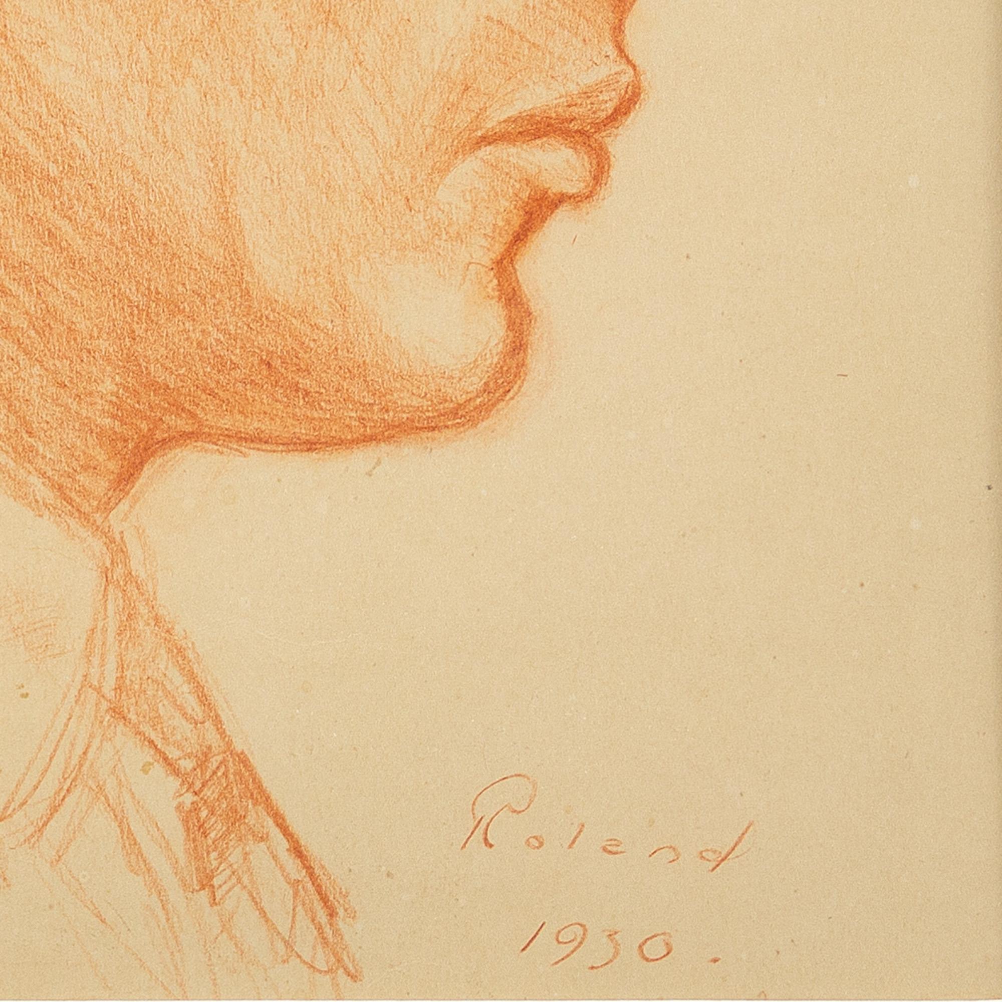 Roland Svensson, Portrait Study Of A Man, Drawing 6