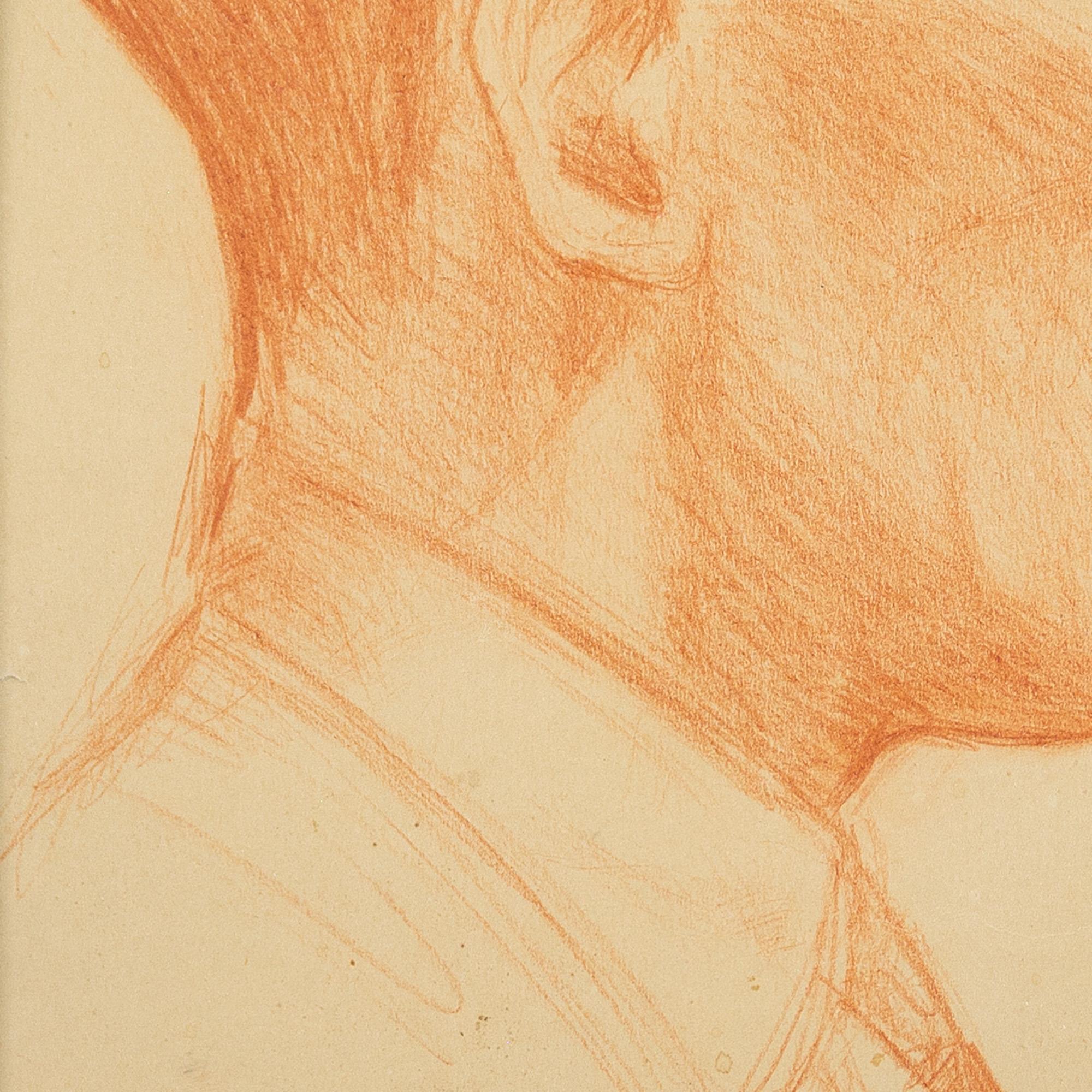 Roland Svensson, Portrait Study Of A Man, Drawing 7