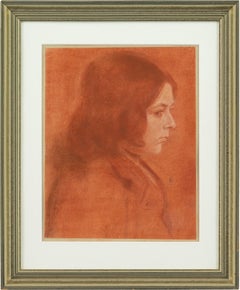 Friedrich August Von Kaulbach, Portrait Study Of A Girl, Drawing