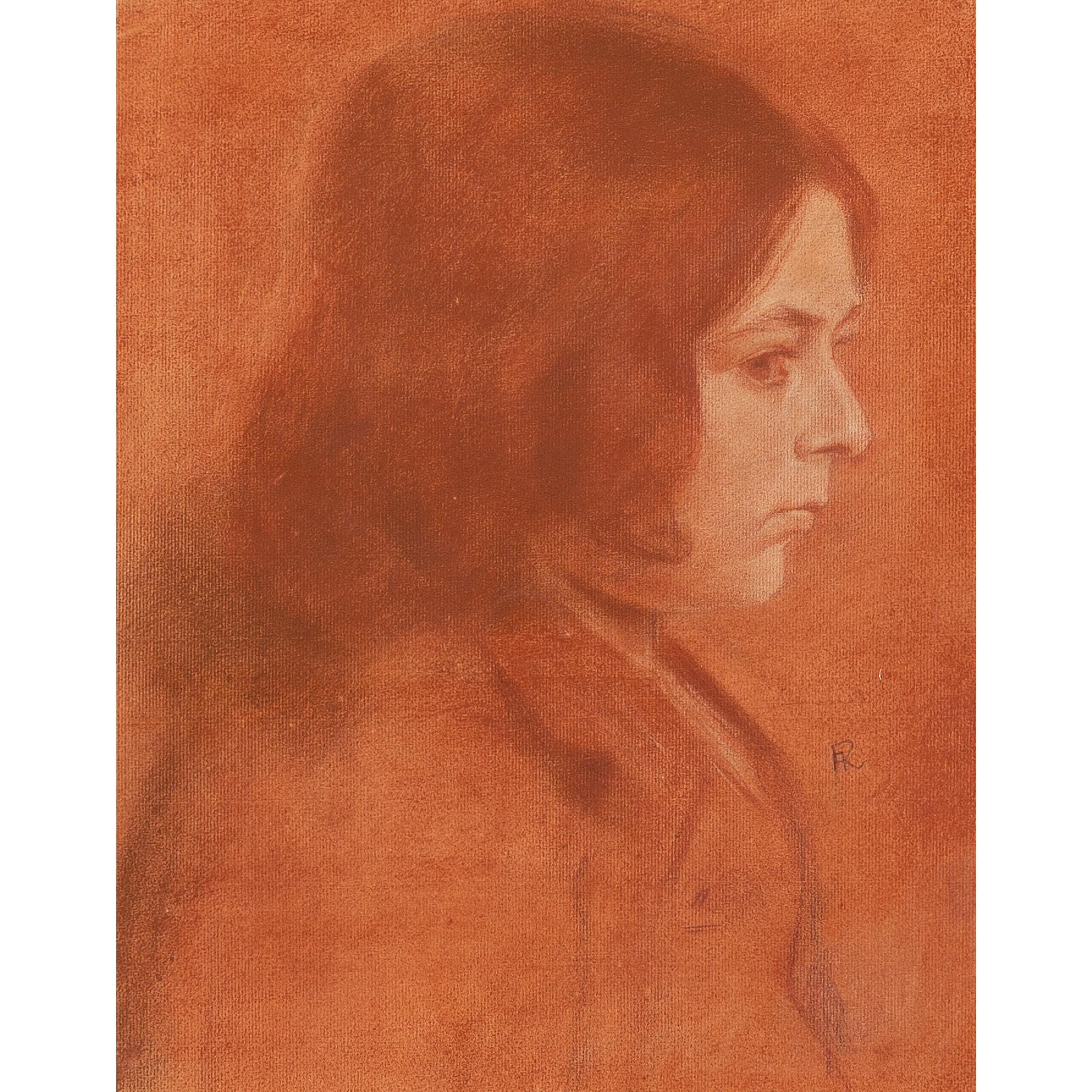 Friedrich August Von Kaulbach, Portrait Study Of A Girl, Drawing 1