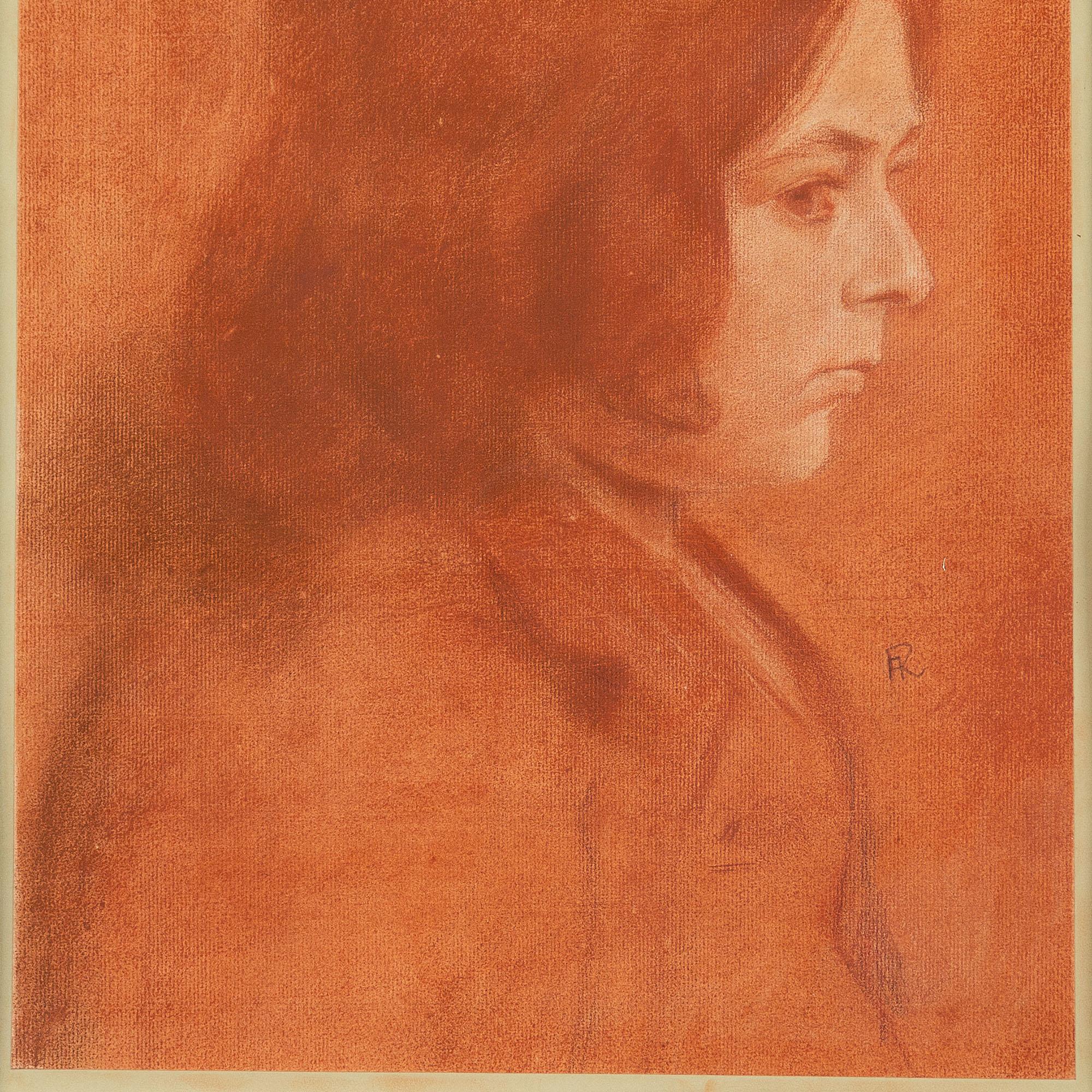 Friedrich August Von Kaulbach, Portrait Study Of A Girl, Drawing 3