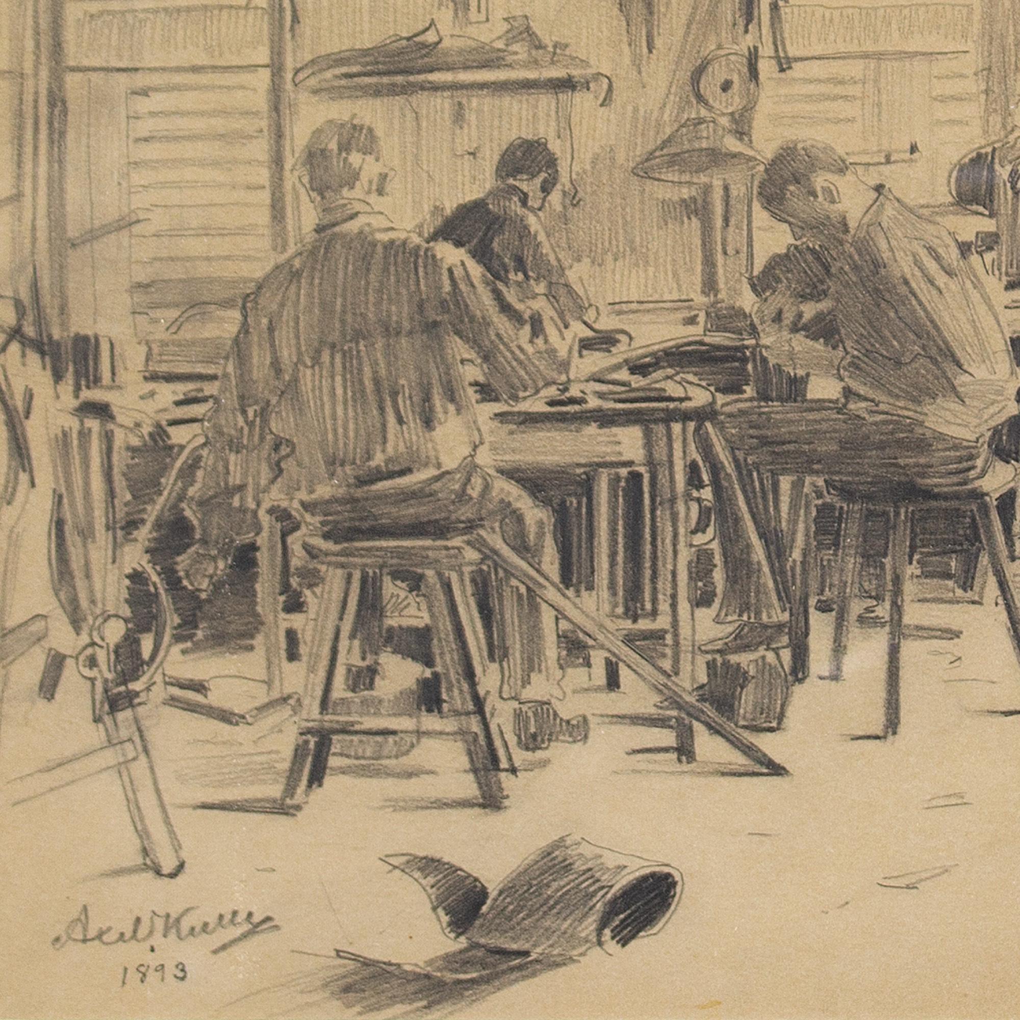 Axel Kulle, Leather Tannery, Drawing For Sale 6