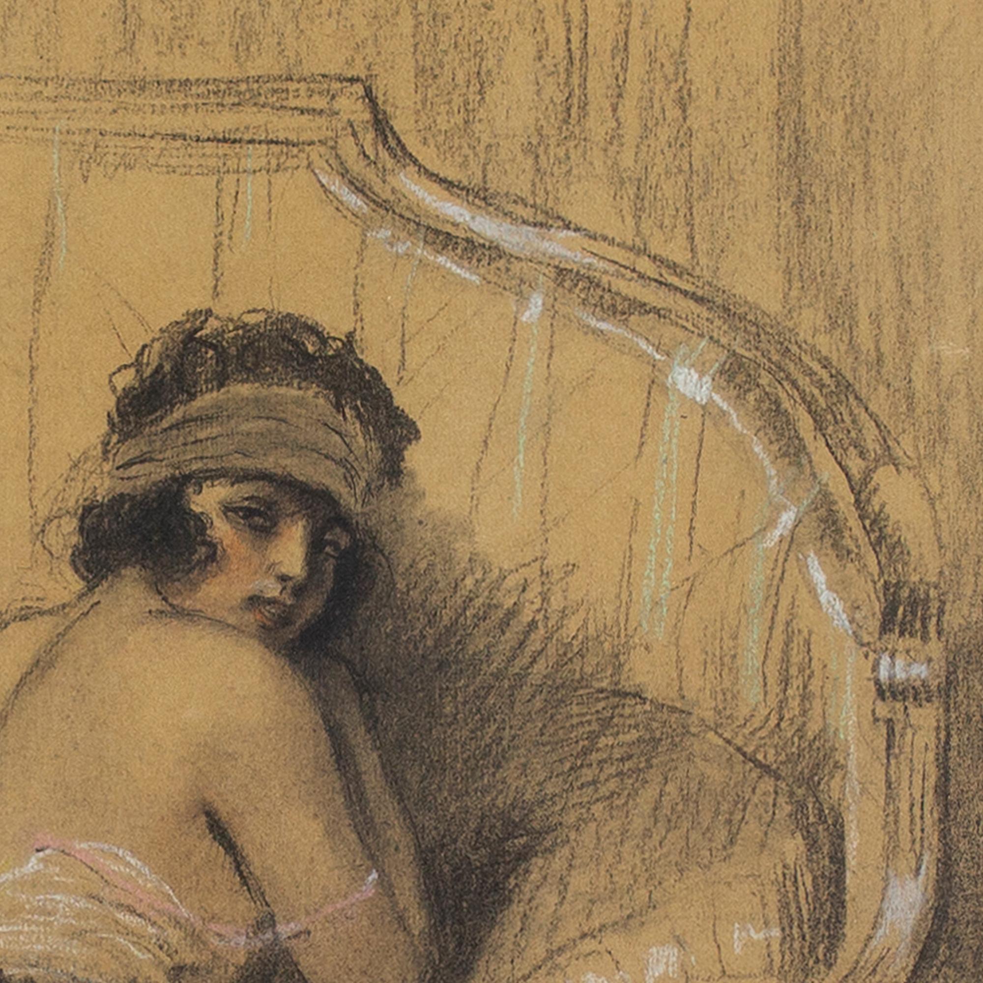 William Albert Ablett, In Her Boudoir, Drawing 2