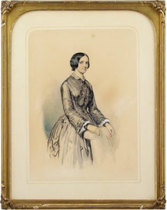 Pair Of Mid-19th-Century British School Portraits, Watercolours