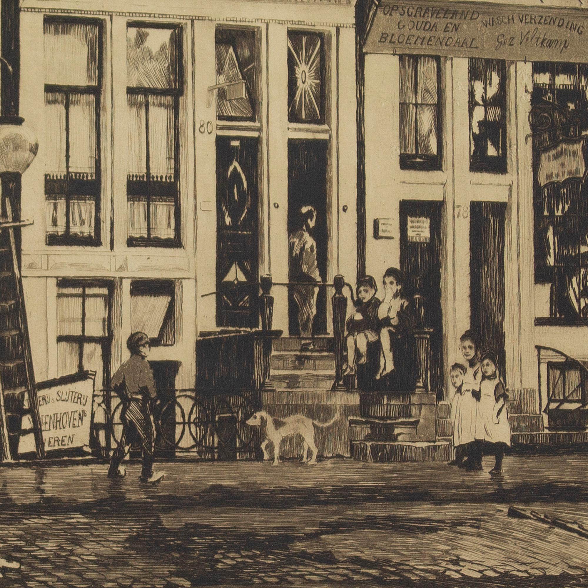 Willem Witsen, Oude Waal, Amsterdam, Etching 3